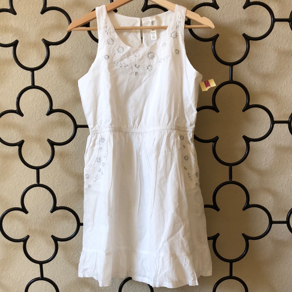 NWT Cherokee Girl’s White Sleeveless Dress Size XL 14/16